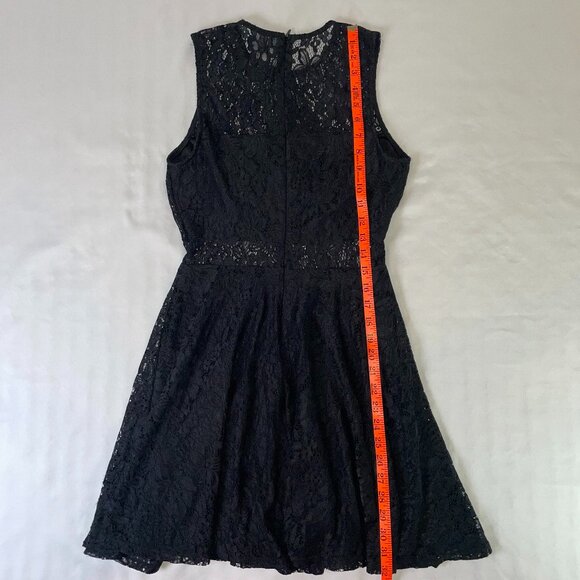 Lulus Everleigh Black Lace Mini Skater Dress Lined Sleeveless Round Neck Size S - Picture 13 of 16